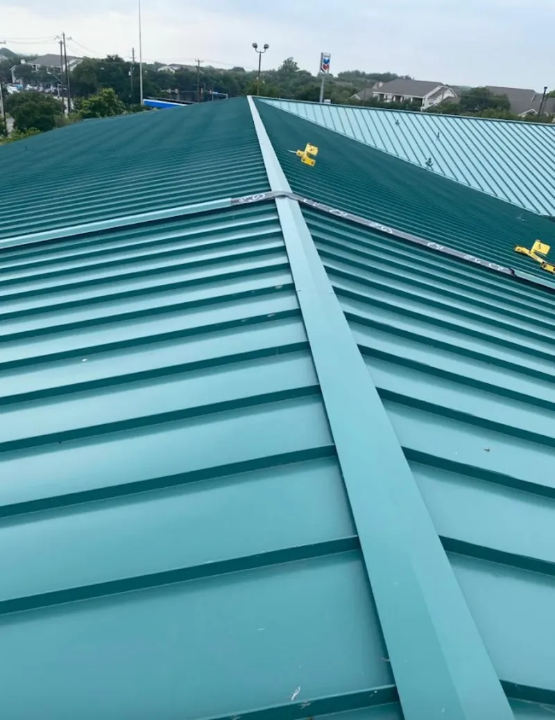Green commercial metal roof ridge and valley for Metal Roof Repair in Portales